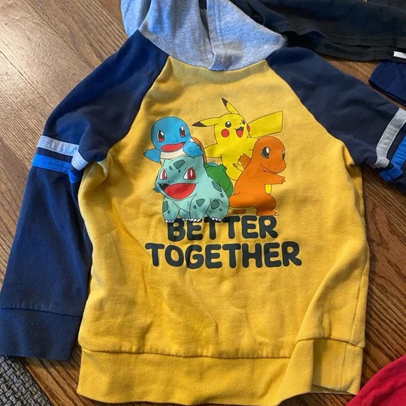 Pokemon Kids Bundle Long and Short Sleeves and Sweatshirt - Picture 3 of 16